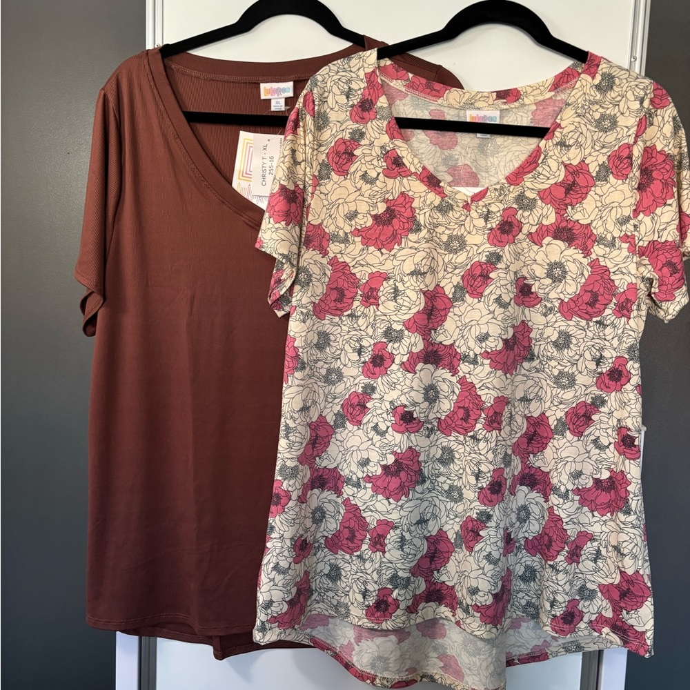Floral and Solid Women's Tops Set